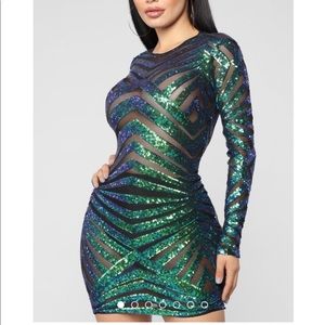 Sequin Blue/ Green Dress